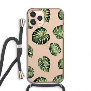 CaseCompany Tropische bladeren: iPhone 11 Pro Transparant Hoesje met koord