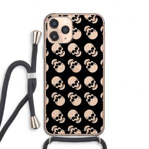 CaseCompany Musketon Skulls: iPhone 11 Pro Transparant Hoesje met koord