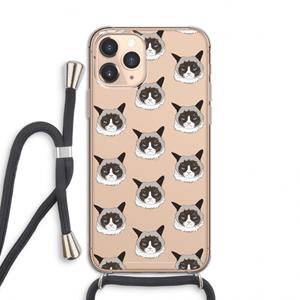 CaseCompany It's a Purrr Case: iPhone 11 Pro Transparant Hoesje met koord