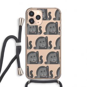 CaseCompany Cats: iPhone 11 Pro Transparant Hoesje met koord