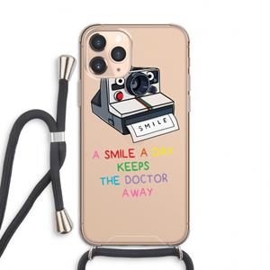 CaseCompany Smile: iPhone 11 Pro Transparant Hoesje met koord