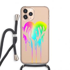 CaseCompany Hold My Heart: iPhone 11 Pro Transparant Hoesje met koord