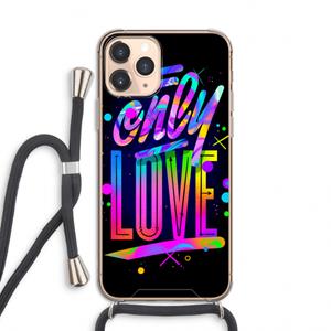 CaseCompany Only Love: iPhone 11 Pro Transparant Hoesje met koord