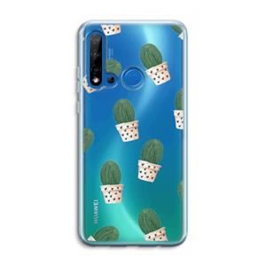 CaseCompany Cactusprint roze: Huawei P20 Lite (2019) Transparant Hoesje