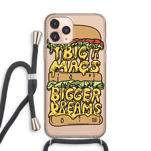 CaseCompany Big Macs Bigger Dreams: iPhone 11 Pro Transparant Hoesje met koord