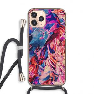 CaseCompany Pink Orchard: iPhone 11 Pro Transparant Hoesje met koord