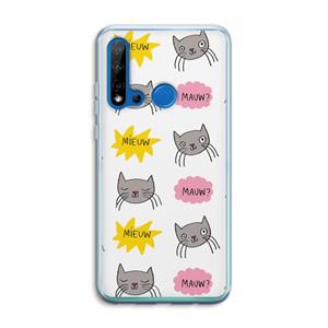 CaseCompany Meow: Huawei P20 Lite (2019) Transparant Hoesje