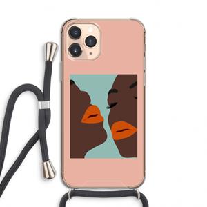 CaseCompany Orange lips: iPhone 11 Pro Transparant Hoesje met koord