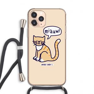 CaseCompany Miauw: iPhone 11 Pro Transparant Hoesje met koord
