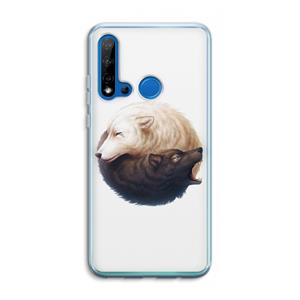 CaseCompany Yin Yang Wolves: Huawei P20 Lite (2019) Transparant Hoesje