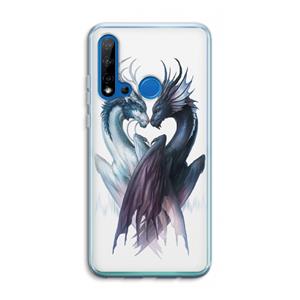 CaseCompany Yin Yang Dragons: Huawei P20 Lite (2019) Transparant Hoesje