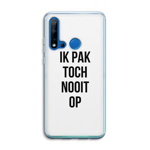 CaseCompany Ik pak nooit op: Huawei P20 Lite (2019) Transparant Hoesje