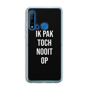 CaseCompany Ik pak nooit op - Zwart: Huawei P20 Lite (2019) Transparant Hoesje
