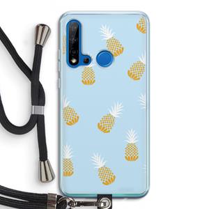 CaseCompany Ananasjes: Huawei P20 Lite (2019) Transparant Hoesje met koord