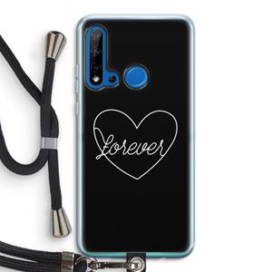 CaseCompany Forever heart black: Huawei P20 Lite (2019) Transparant Hoesje met koord