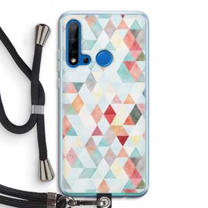 CaseCompany Gekleurde driehoekjes pastel: Huawei P20 Lite (2019) Transparant Hoesje met koord