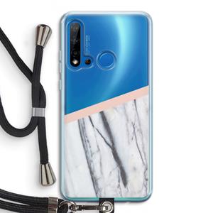CaseCompany A touch of peach: Huawei P20 Lite (2019) Transparant Hoesje met koord