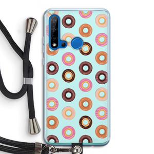 CaseCompany Donuts: Huawei P20 Lite (2019) Transparant Hoesje met koord