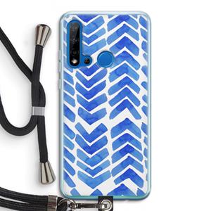 CaseCompany Blauwe pijlen: Huawei P20 Lite (2019) Transparant Hoesje met koord