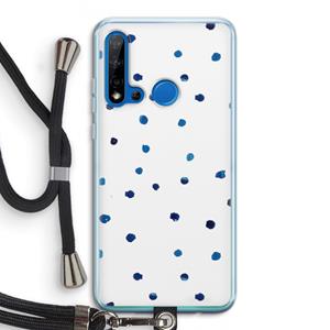 CaseCompany Blauwe stippen: Huawei P20 Lite (2019) Transparant Hoesje met koord