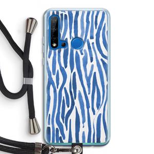 CaseCompany Blauwe nerven: Huawei P20 Lite (2019) Transparant Hoesje met koord