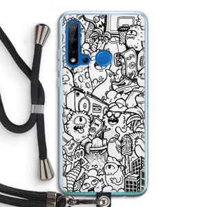 CaseCompany Vexx City #2: Huawei P20 Lite (2019) Transparant Hoesje met koord
