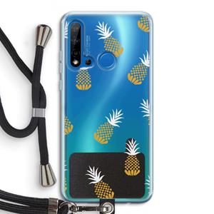 CaseCompany Ananasjes: Huawei P20 Lite (2019) Transparant Hoesje met koord