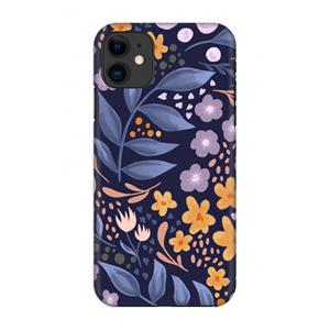 CaseCompany Flowers with blue leaves: Volledig geprint iPhone 11 Hoesje