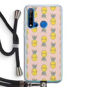 CaseCompany Ananas: Huawei P20 Lite (2019) Transparant Hoesje met koord