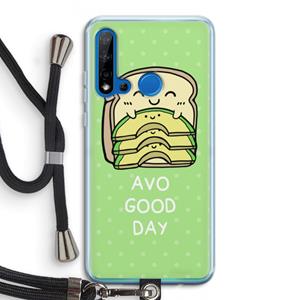 CaseCompany Avo Good Day: Huawei P20 Lite (2019) Transparant Hoesje met koord