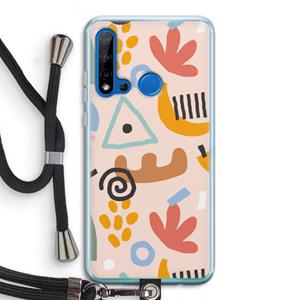 CaseCompany Abstract: Huawei P20 Lite (2019) Transparant Hoesje met koord