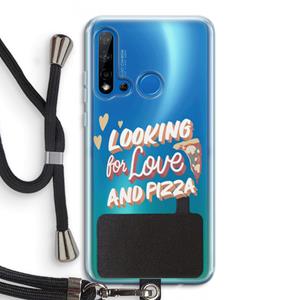 CaseCompany Pizza is the answer: Huawei P20 Lite (2019) Transparant Hoesje met koord