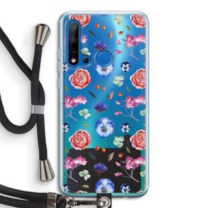 CaseCompany Bloemetjes: Huawei P20 Lite (2019) Transparant Hoesje met koord