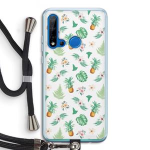 CaseCompany Ananas bladeren: Huawei P20 Lite (2019) Transparant Hoesje met koord
