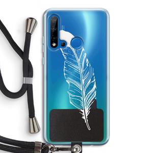 CaseCompany Pluim: Huawei P20 Lite (2019) Transparant Hoesje met koord