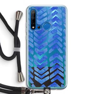 CaseCompany Blauwe pijlen: Huawei P20 Lite (2019) Transparant Hoesje met koord