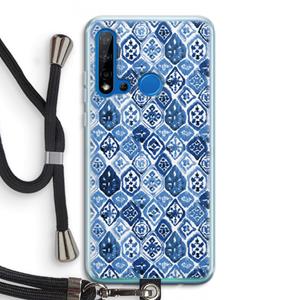 CaseCompany Blauw motief: Huawei P20 Lite (2019) Transparant Hoesje met koord