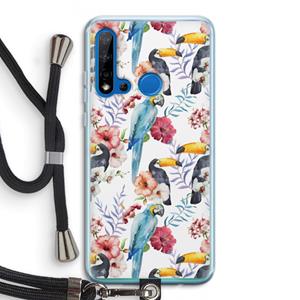 CaseCompany Bloemen tukan: Huawei P20 Lite (2019) Transparant Hoesje met koord