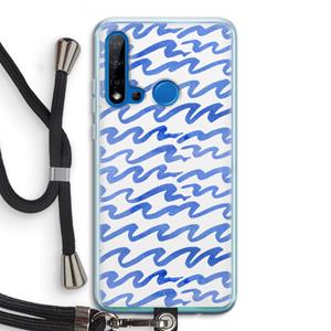 CaseCompany Blauwe golven: Huawei P20 Lite (2019) Transparant Hoesje met koord