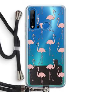 CaseCompany Anything Flamingoes: Huawei P20 Lite (2019) Transparant Hoesje met koord