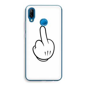 CaseCompany Middle finger white: Huawei P20 Lite Transparant Hoesje