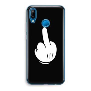 CaseCompany Middle finger black: Huawei P20 Lite Transparant Hoesje