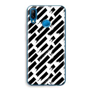 CaseCompany Zwarte vegen: Huawei P20 Lite Transparant Hoesje