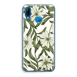 CaseCompany Wit bloemenpatroon: Huawei P20 Lite Transparant Hoesje