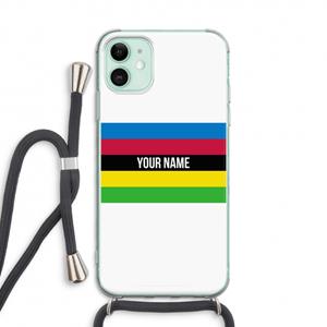 CaseCompany WK Wielrennen: iPhone 11 Transparant Hoesje met koord