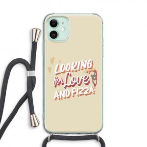 CaseCompany Pizza is the answer: iPhone 11 Transparant Hoesje met koord