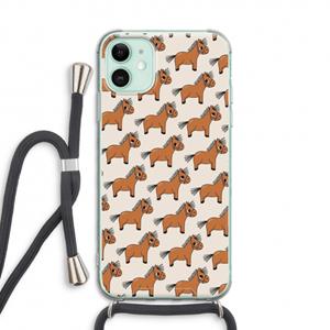 CaseCompany Pony: iPhone 11 Transparant Hoesje met koord