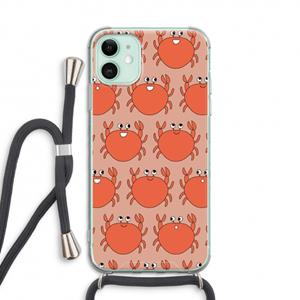 CaseCompany Krab: iPhone 11 Transparant Hoesje met koord