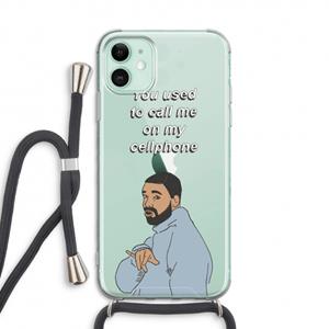 CaseCompany Hotline bling: iPhone 11 Transparant Hoesje met koord