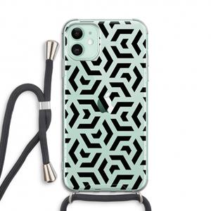 CaseCompany Crazy pattern: iPhone 11 Transparant Hoesje met koord